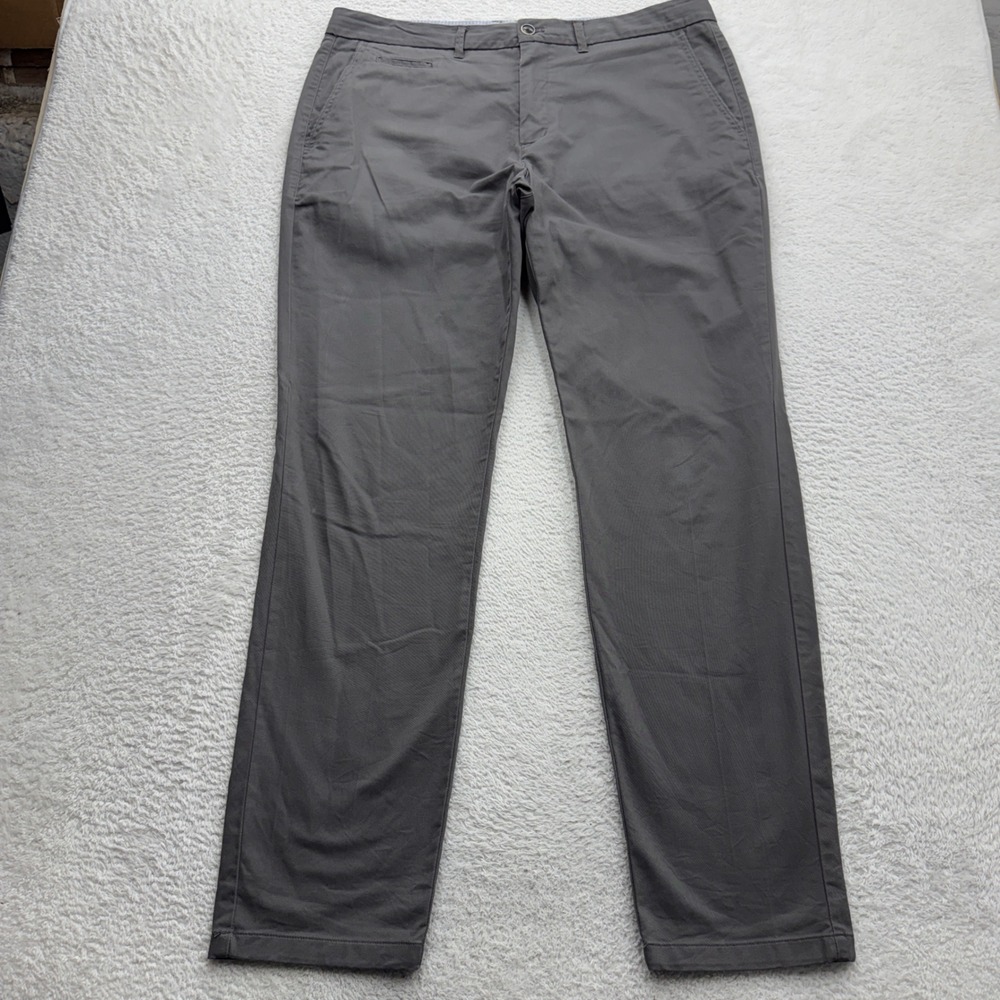 Perk Slim Fit Stretch Chino Pants Mens 38x34 Charcoal Grey Cotton Blend 38/34